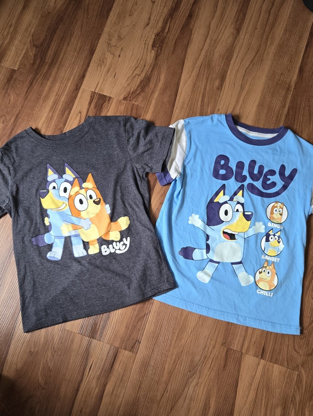 Bluey Set of 2 Kids Small (7) Short Sleeve t-shirts EUC